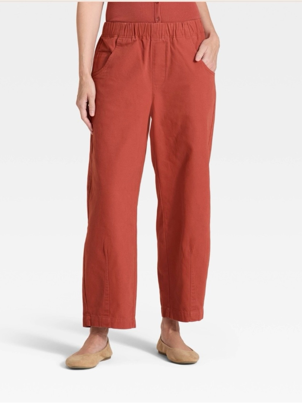 Universal Thread Women's Mid-Rise Barrel Leg Pull-On Pants - size medium
